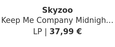 Skyzoo - Keep Me Company Midnight Blue Vinyl Edition