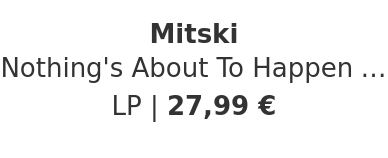 Mitski - Nothing's About To Happen To Me Yellow Vinyl Edition