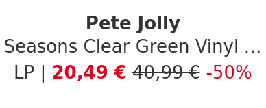 Pete Jolly - Seasons Clear Green Vinyl Edition
