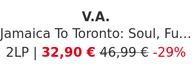 V.A. - Jamaica To Toronto: Soul, Funk & Reggae 1967-1974 Black Friday Record Store Day 2024 Yellow & Green Vinyl Edition