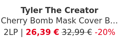 Tyler The Creator - Cherry Bomb Mask Cover Blue Vinyl Edition