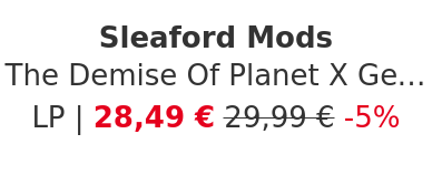 Sleaford Mods - The Demise Of Planet X Germany Indie Exclusive Orange Vinyl Edition