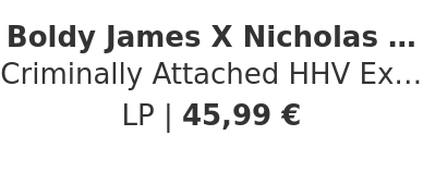 Boldy James X Nicholas Craven - Criminally Attached HHV Exclusive Clear Vinyl Edition