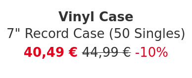 Vinyl Case - 7" Record Case (50 Singles)