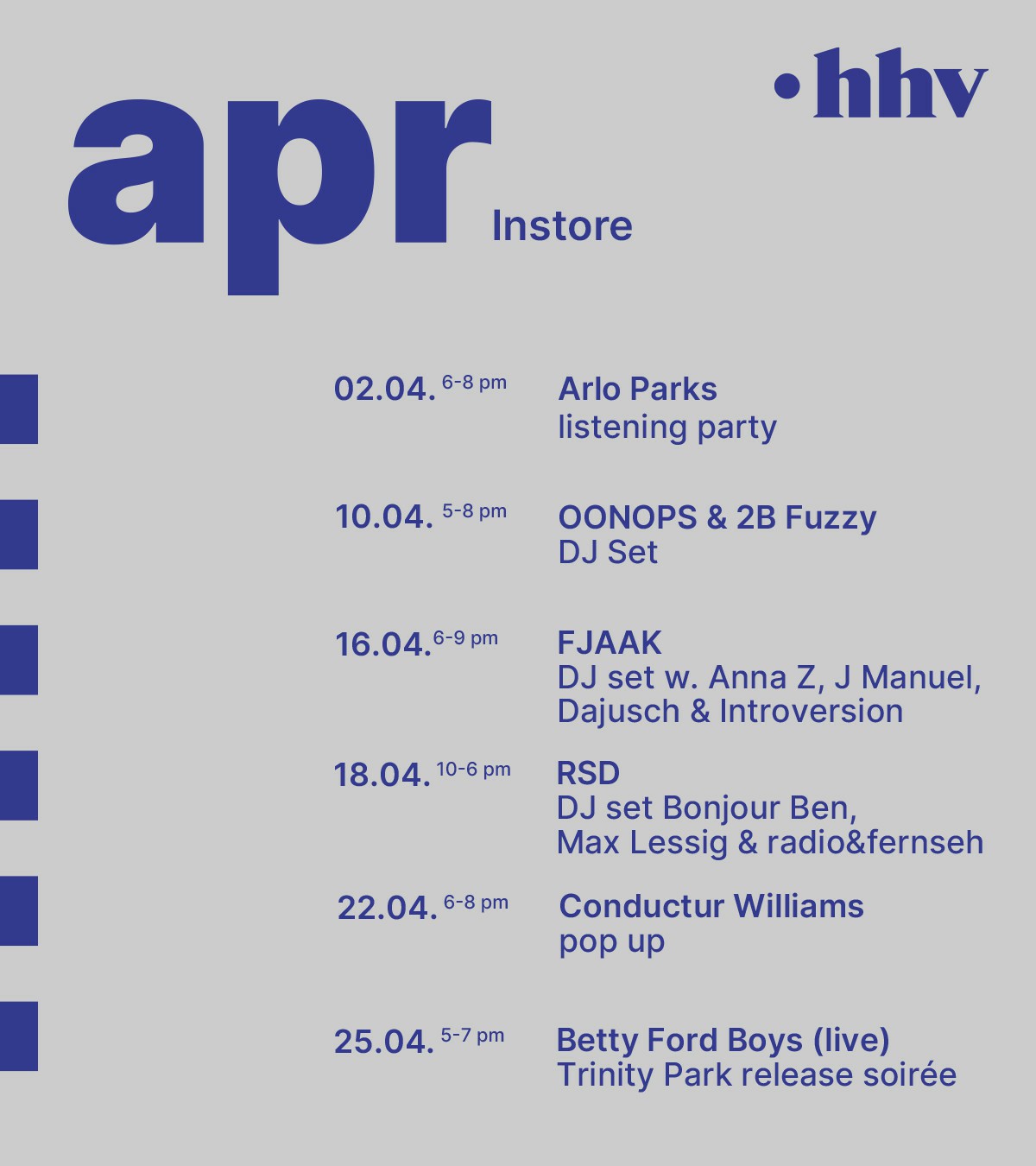 Upcoming Events April