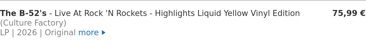 The B-52's - Live At Rock 'N Rockets - Highlights Liquid Yellow Vinyl Edition