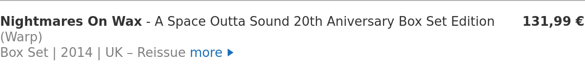 Nightmares On Wax - A Space Outta Sound 20th Aniversary Box Set Edition