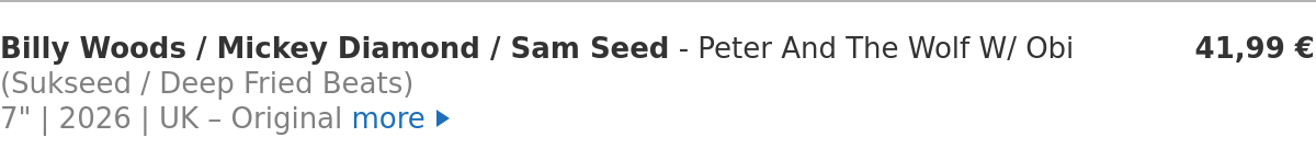 Billy Woods / Mickey Diamond / Sam Seed - Peter And The Wolf W/ Obi