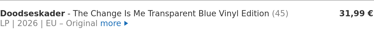 Doodseskader - The Change Is Me Transparent Blue Vinyl Edition