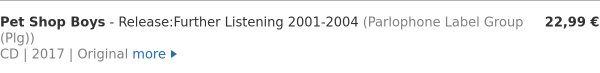Pet Shop Boys - Release:Further Listening 2001-2004