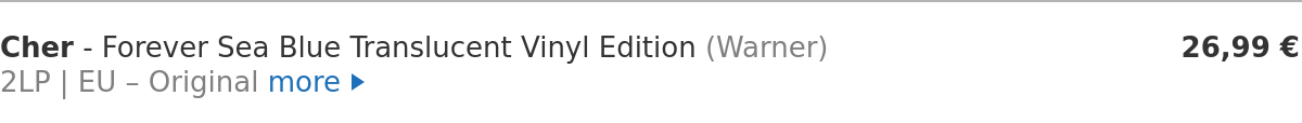 Cher - Forever Sea Blue Translucent Vinyl Edition