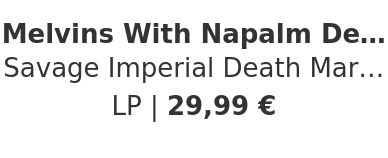 Melvins With Napalm Death - Savage Imperial Death March Orchid Vinyl Edition