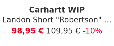 Carhartt WIP - Landon Short "Robertson" Denim