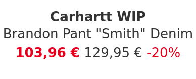 Carhartt WIP - Brandon Pant "Smith" Denim