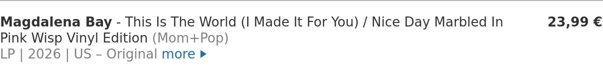 Magdalena Bay - This Is The World (I Made It For You) / Nice Day Marbled In Pink Wisp Vinyl Edition