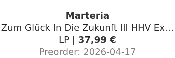 Marteria - Zum Glück In Die Zukunft III HHV Exclusive Eco Clear Vinyl Edition