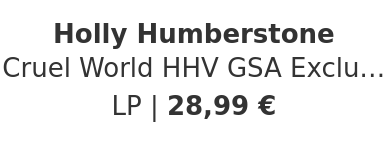 Holly Humberstone - Cruel World HHV GSA Exclusive Transparent Red Vinyl Edition