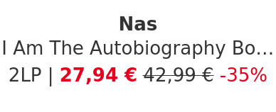 Nas - I Am The Autobiography Bootleg Black Friday Record Store Day 2023 Black Vinyl Edition