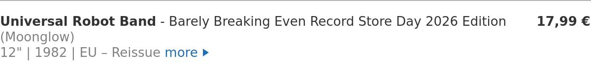 Universal Robot Band - Barely Breaking Even Record Store Day 2026 Edition