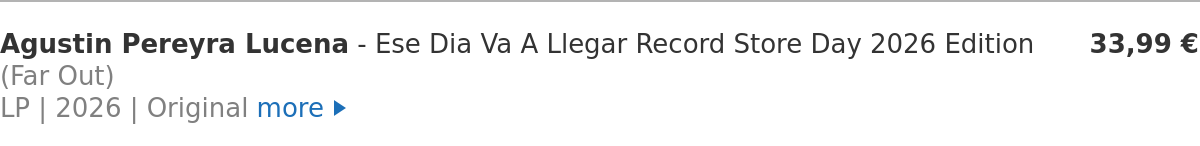 Agustin Pereyra Lucena - Ese Dia Va A Llegar Record Store Day 2026 Edition