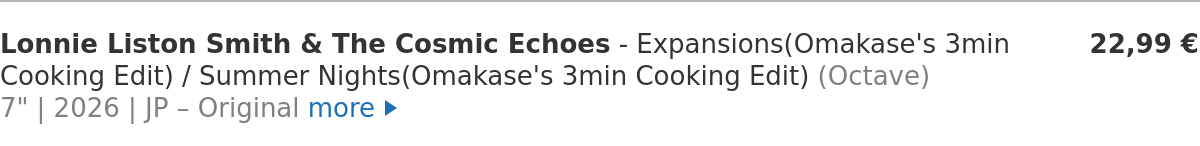 Lonnie Liston Smith & The Cosmic Echoes - Expansions(Omakase's 3min Cooking Edit) / Summer Nights(Omakase's 3min Cooking Edit)