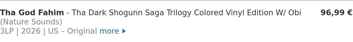 Tha God Fahim - Tha Dark Shogunn Saga Trilogy Colored Vinyl Edition W/ Obi