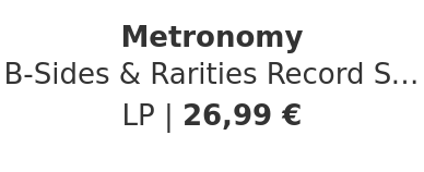 Metronomy - B-Sides & Rarities Record Store Day 2026 Lucky Dip Marbled Vinyl Edition