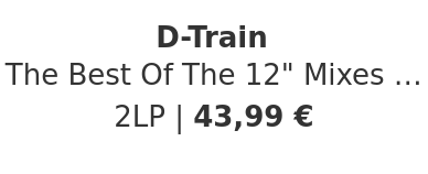 D-Train - The Best Of The 12" Mixes Record Store Day 2026 Edition