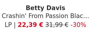 Betty Davis - Crashin' From Passion Black Vinyl Edition