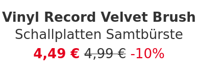 Vinyl Record Velvet Brush - Schallplatten Samtbürste