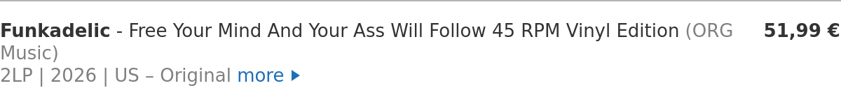 Funkadelic - Free Your Mind And Your Ass Will Follow 45 RPM Vinyl Edition