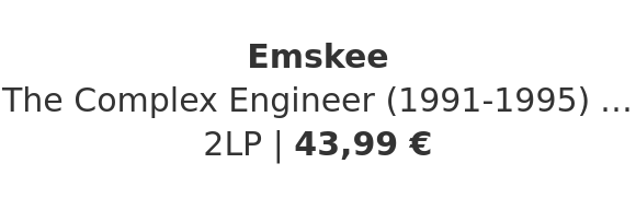Emskee - The Complex Engineer (1991-1995) HHV Exclusive Splatter Vinyl Edition
