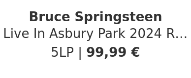 Bruce Springsteen - Live In Asbury Park 2024 Record Store Day 2026 Edition