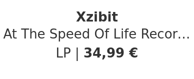 Xzibit - At The Speed Of Life Record Store Day 2026 Edition