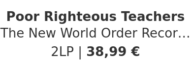Poor Righteous Teachers - The New World Order Record Store Day 2026 Green Vinyl Edition