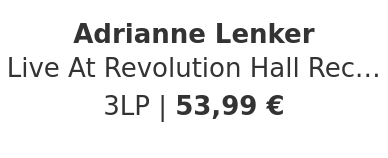Adrianne Lenker - Live At Revolution Hall Record Store Day 2026 Edition
