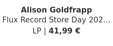 Alison Goldfrapp - Flux Record Store Day 2026 Blue Vinyl Edition