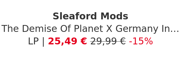 Sleaford Mods - The Demise Of Planet X Germany Indie Exclusive Orange Vinyl Edition