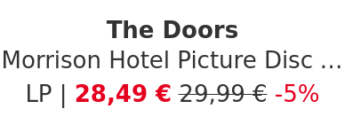 The Doors - Morrison Hotel Picture Disc Edition