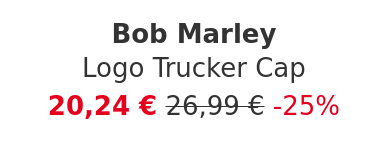 Bob Marley - Logo Trucker Cap