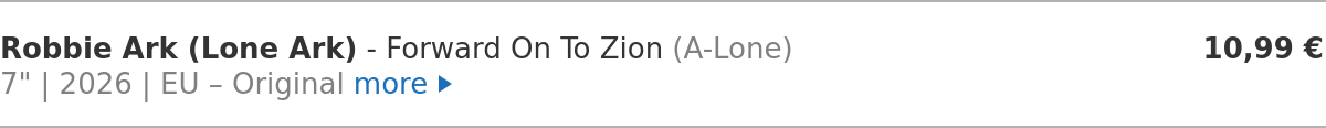 Robbie Ark (Lone Ark) - Forward On To Zion