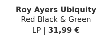 Roy Ayers Ubiquity - Red Black & Green
