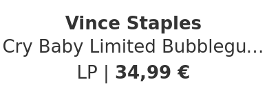 Vince Staples - Cry Baby Limited Bubblegum Pink Vinyl Edition