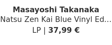 Masayoshi Takanaka - Natsu Zen Kai Blue Vinyl Edtion
