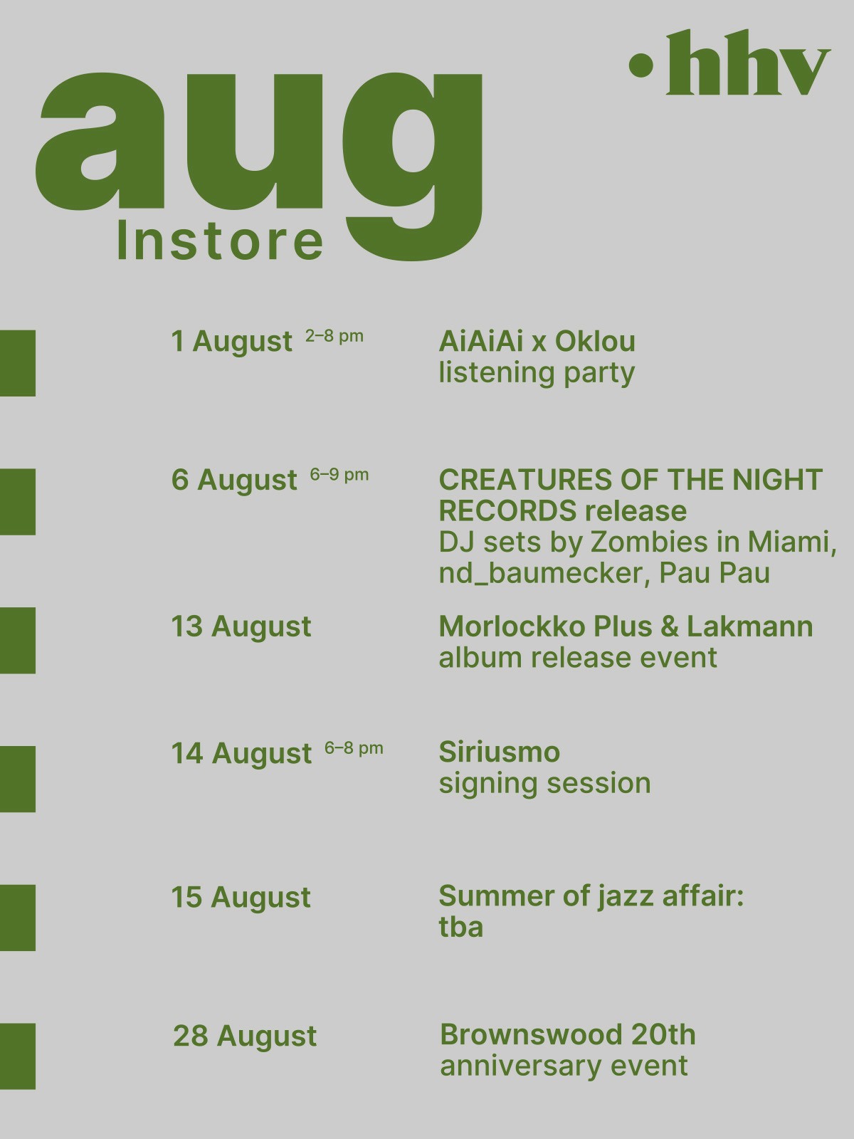 Upcoming Events August