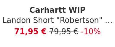 Carhartt WIP - Landon Short "Robertson" Denim