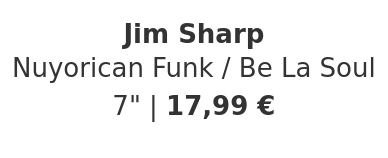 Jim Sharp - Nuyorican Funk / Be La Soul