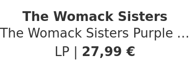 The Womack Sisters - The Womack Sisters Purple Vinyl Edition