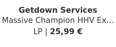 Getdown Services - Massive Champion HHV Exclusive Cream With Rusty Red / Blood Orange Splatter Vinyl Edition