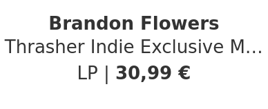 Brandon Flowers - Thrasher Indie Exclusive Molten Lava Vinyl Edition